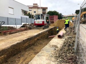 Las obras del nuevo colector de pluviales de Getares evitarán inundaciones este mismo fin de semana