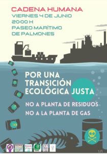 Ecologistas y vecinos realizarán una cadena humana en Palmones para pedir una transición ecológica justa