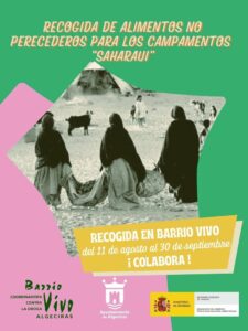 Barrio Vivo recoge alimentos no perecederos para los campos de refugiados saharauis