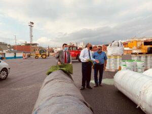 El alcalde destaca el buen avance de las obras del campo de fútbol Juan Sebastián Elcano