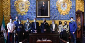 Alumnos de ERASMUS de la Universidad de Cádiz recibidos en el Ayuntamiento.