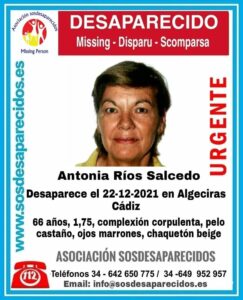 Se busca a Antonia Ríos, una mujer desaparecida este miércoles en Algeciras