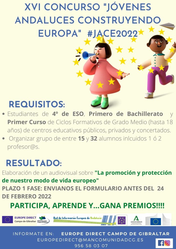 Mancomunidad abre el plazo para participar en el concurso Jóvenes andaluces construyendo Europa. #JACE2022"