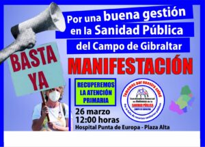 Convocada una manifestación comarcal para el 26 de marzo en Algeciras por la sanidad pública